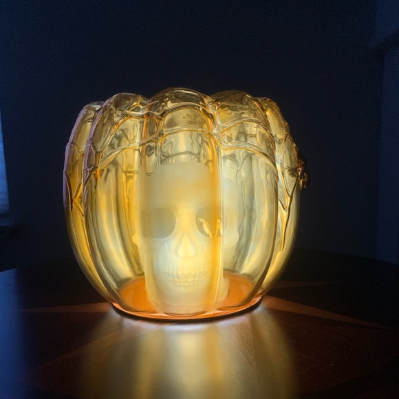 Bath & Body Works Accents Bath Body Works Pumpkin Skull 3wick
